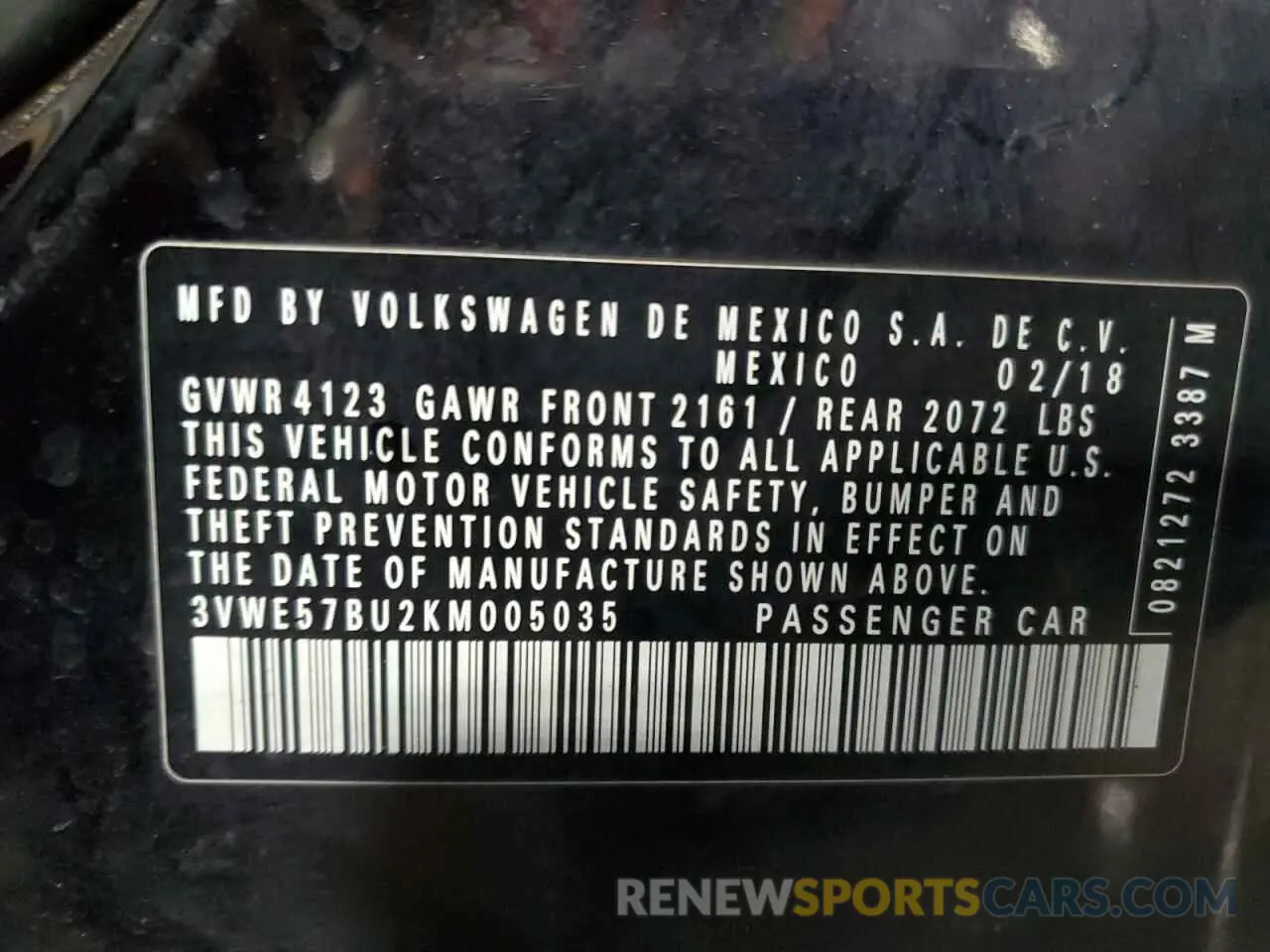 12 Photograph of a damaged car 3VWE57BU2KM005035 VOLKSWAGEN JETTA 2019