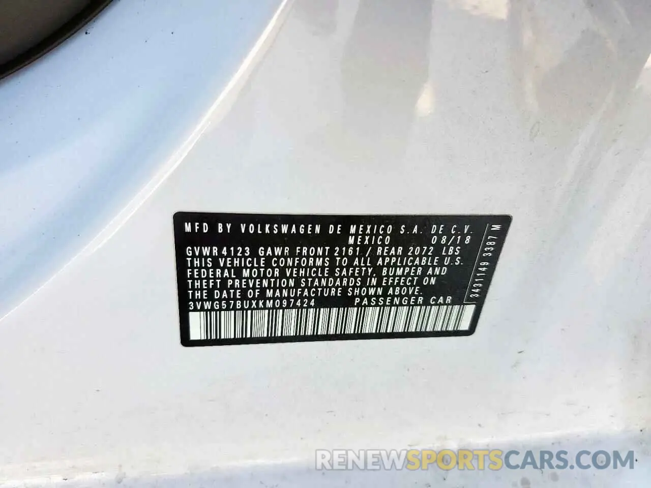 14 Photograph of a damaged car 3VWG57BUXKM097424 VOLKSWAGEN JETTA 2019