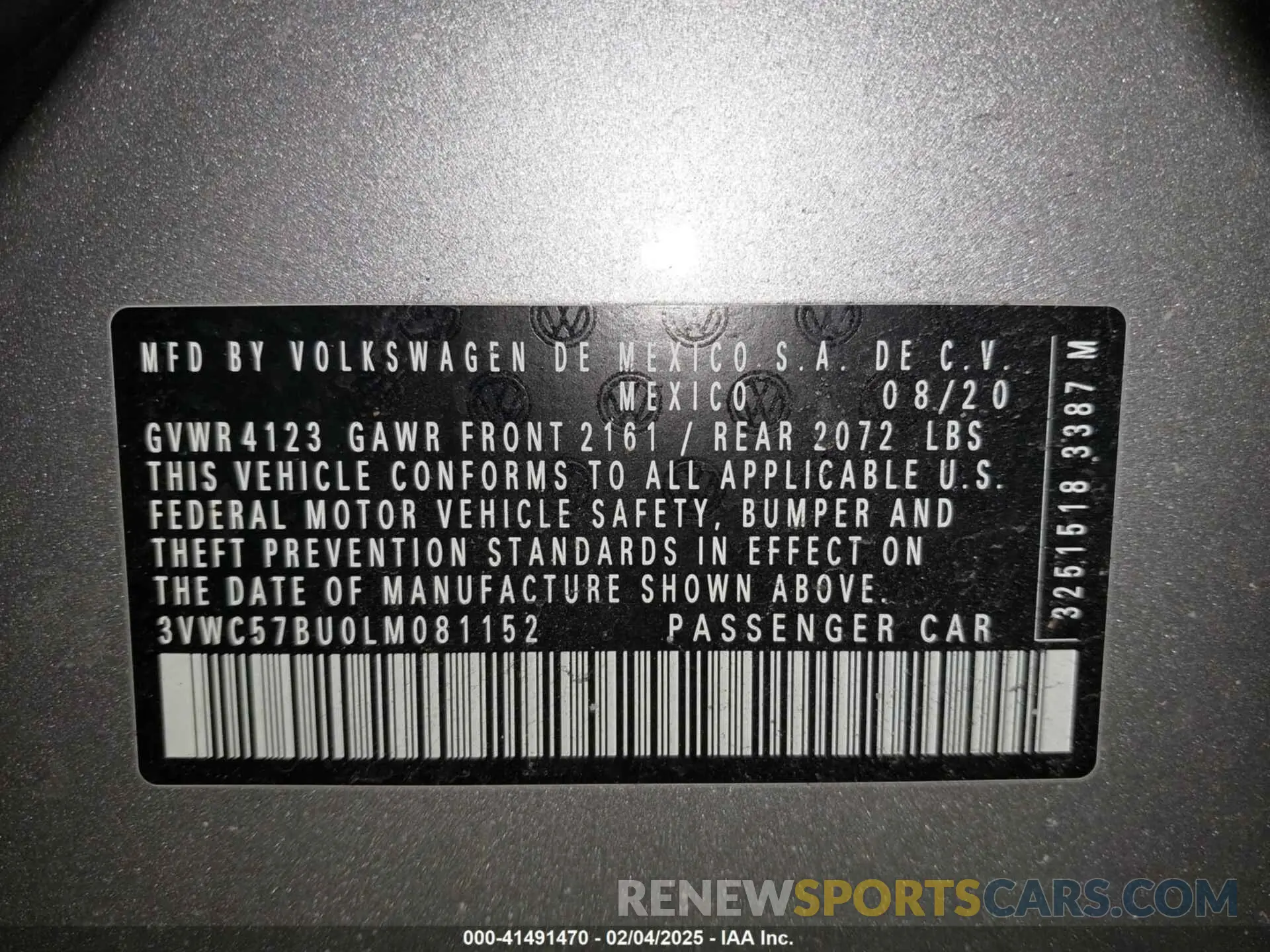 9 Photograph of a damaged car 3VWC57BU0LM081152 VOLKSWAGEN JETTA 2020