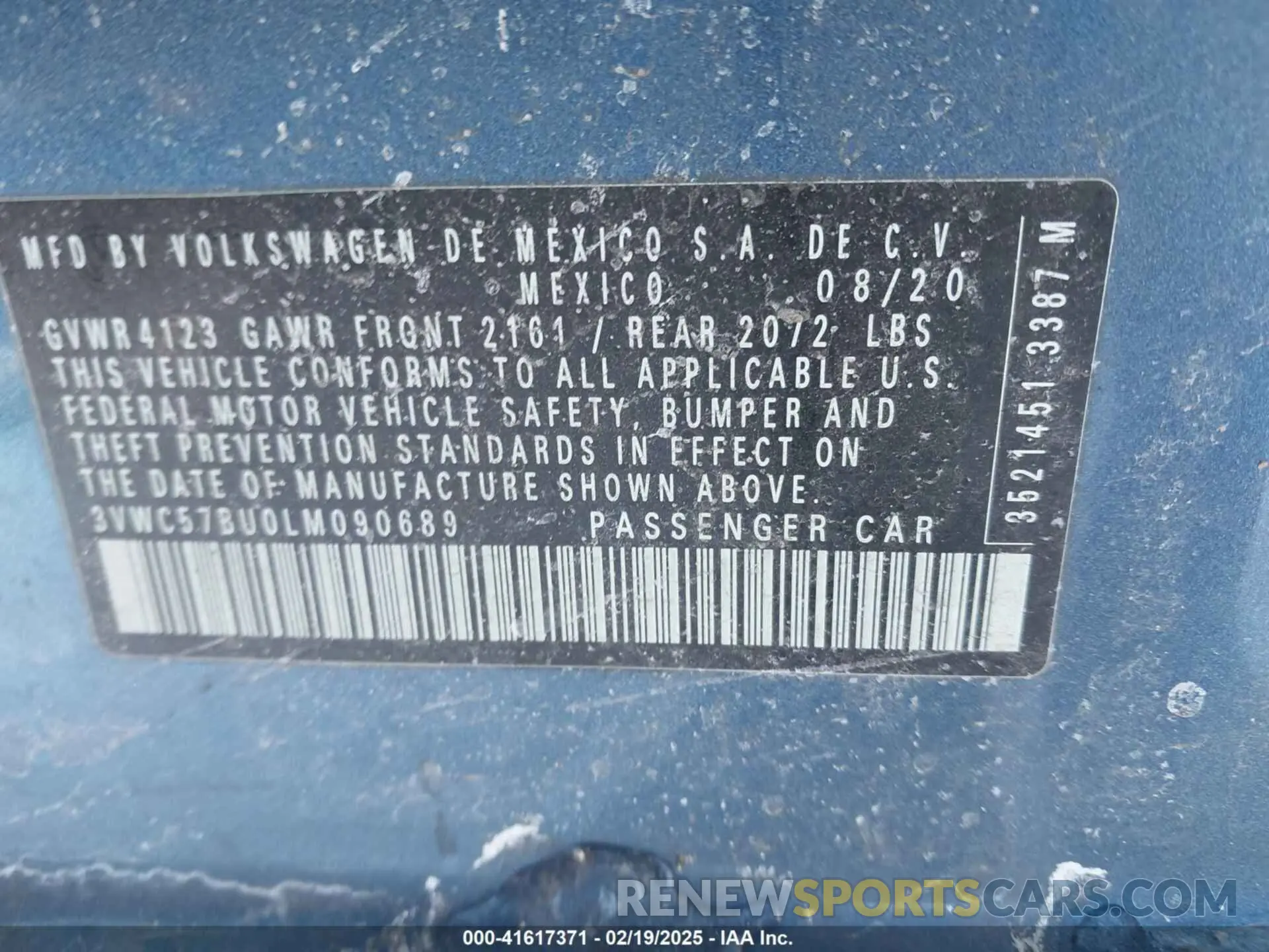 9 Photograph of a damaged car 3VWC57BU0LM090689 VOLKSWAGEN JETTA 2020