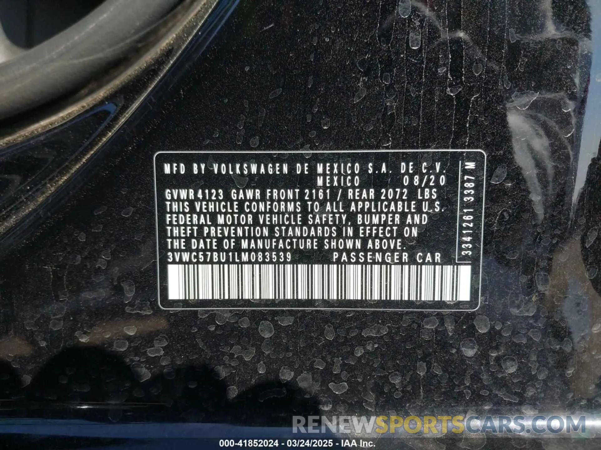 9 Photograph of a damaged car 3VWC57BU1LM083539 VOLKSWAGEN JETTA 2020