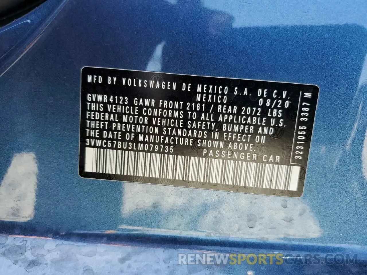 14 Photograph of a damaged car 3VWC57BU3LM079735 VOLKSWAGEN JETTA 2020