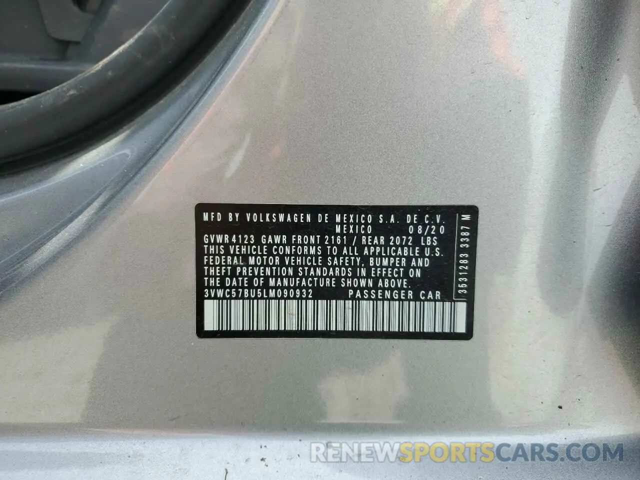 12 Photograph of a damaged car 3VWC57BU5LM090932 VOLKSWAGEN JETTA 2020