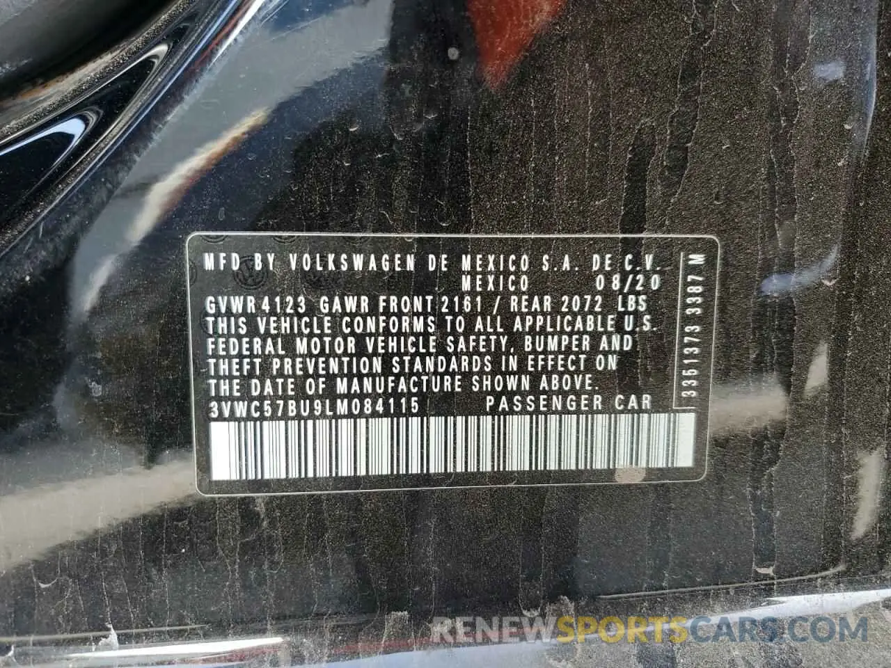 12 Photograph of a damaged car 3VWC57BU9LM084115 VOLKSWAGEN JETTA 2020