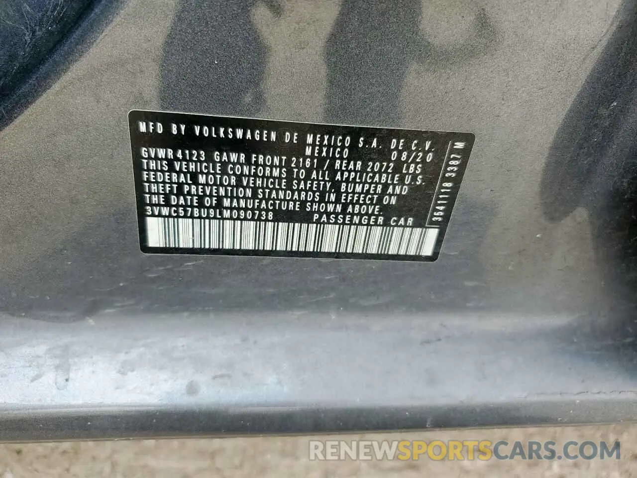13 Photograph of a damaged car 3VWC57BU9LM090738 VOLKSWAGEN JETTA 2020