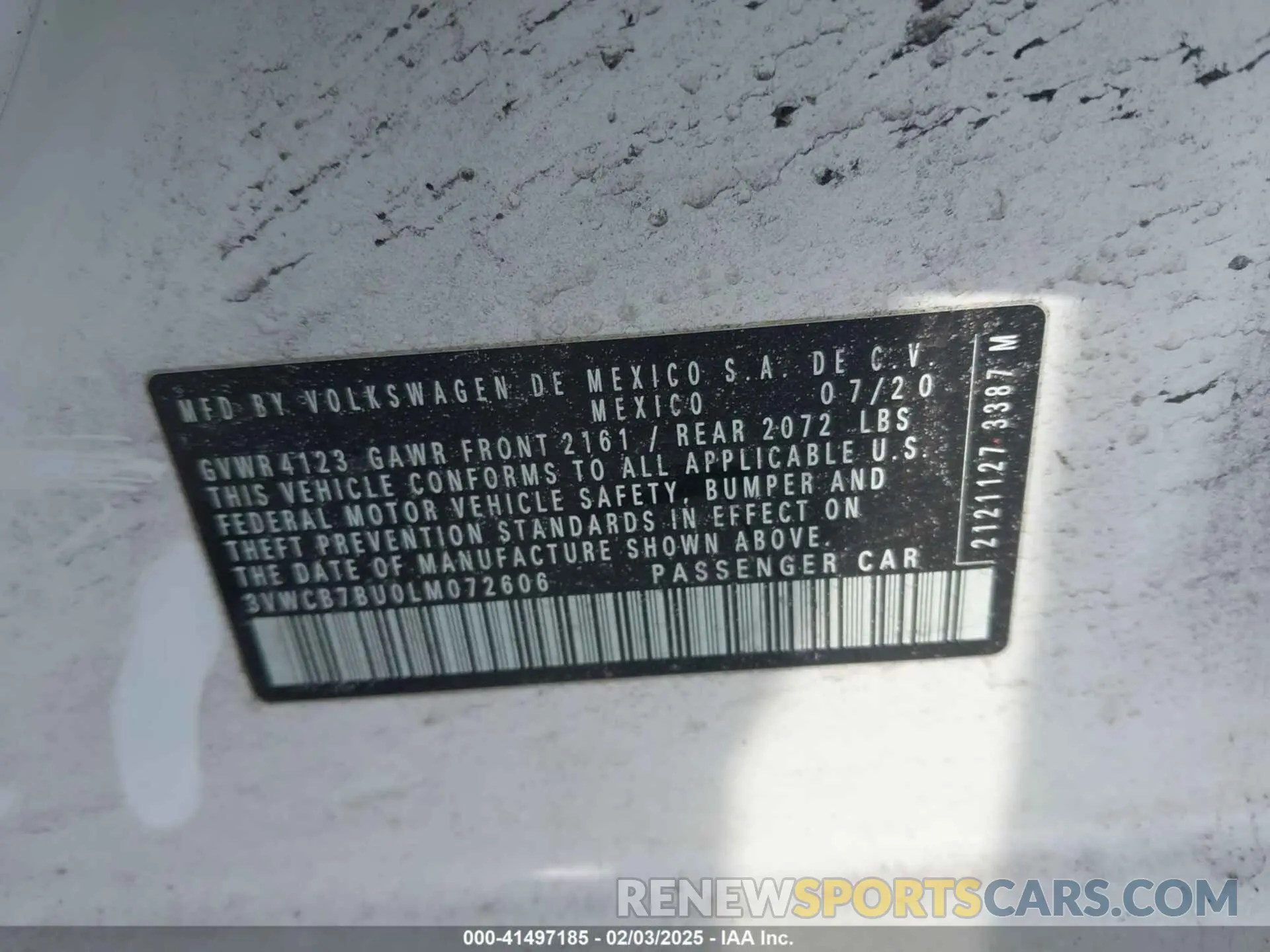 9 Photograph of a damaged car 3VWCB7BU0LM072606 VOLKSWAGEN JETTA 2020