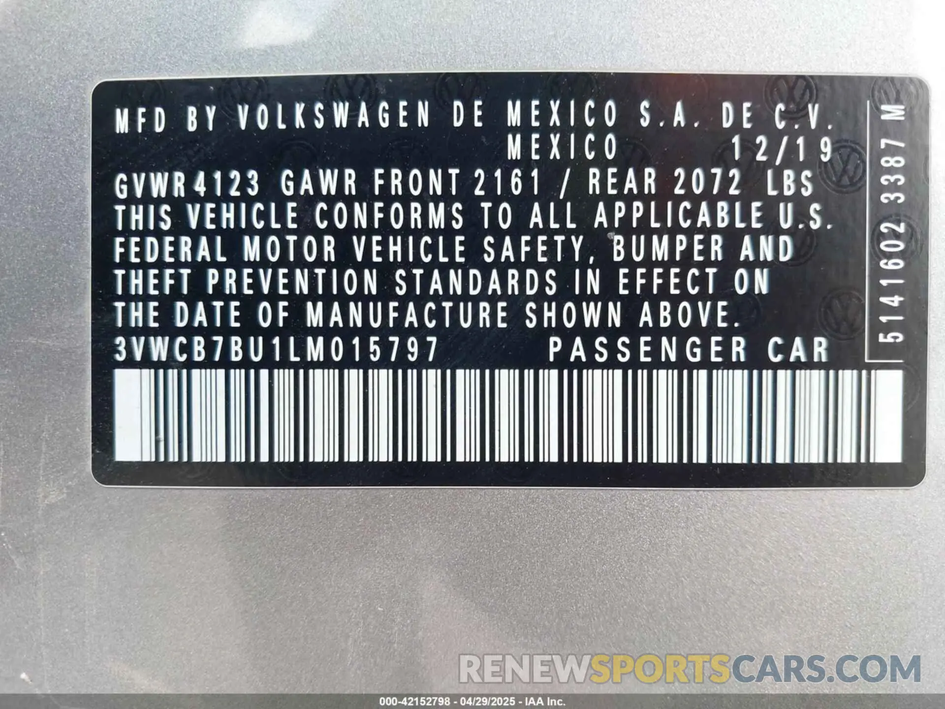9 Photograph of a damaged car 3VWCB7BU1LM015797 VOLKSWAGEN JETTA 2020