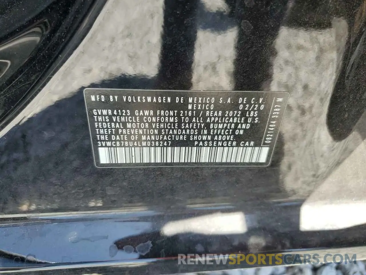 13 Photograph of a damaged car 3VWCB7BU4LM038247 VOLKSWAGEN JETTA 2020