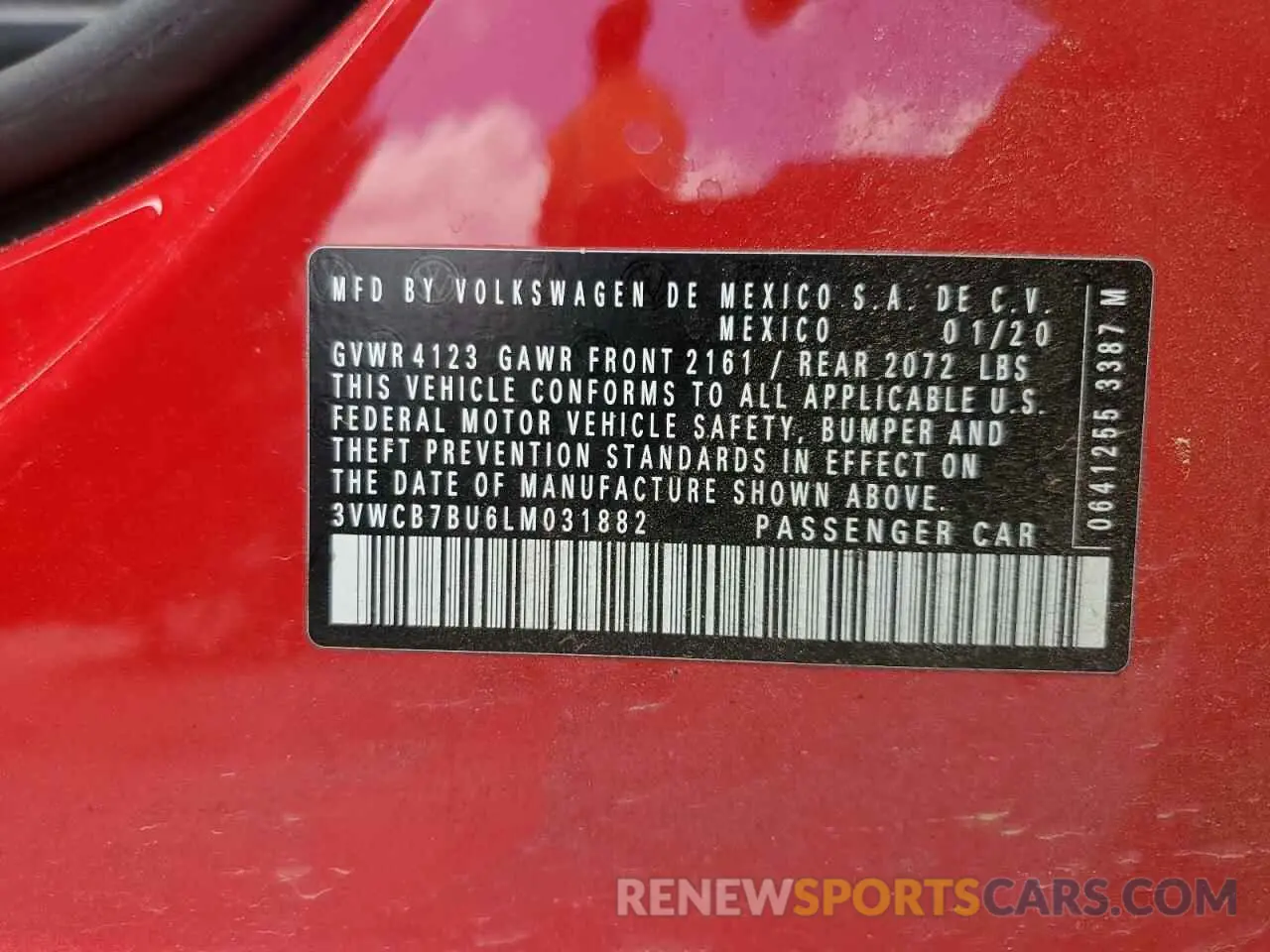 12 Photograph of a damaged car 3VWCB7BU6LM031882 VOLKSWAGEN JETTA 2020