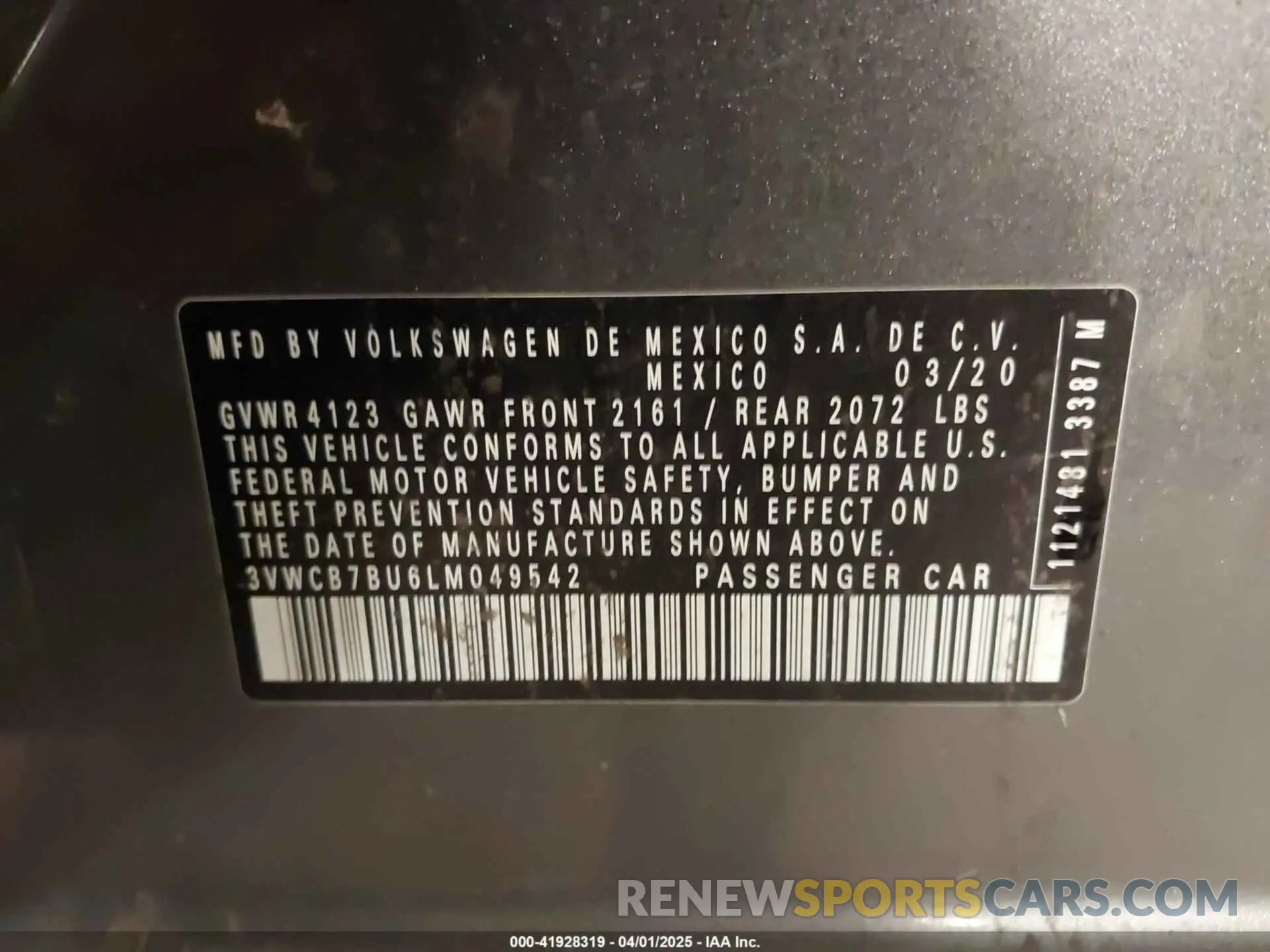 9 Photograph of a damaged car 3VWCB7BU6LM049542 VOLKSWAGEN JETTA 2020