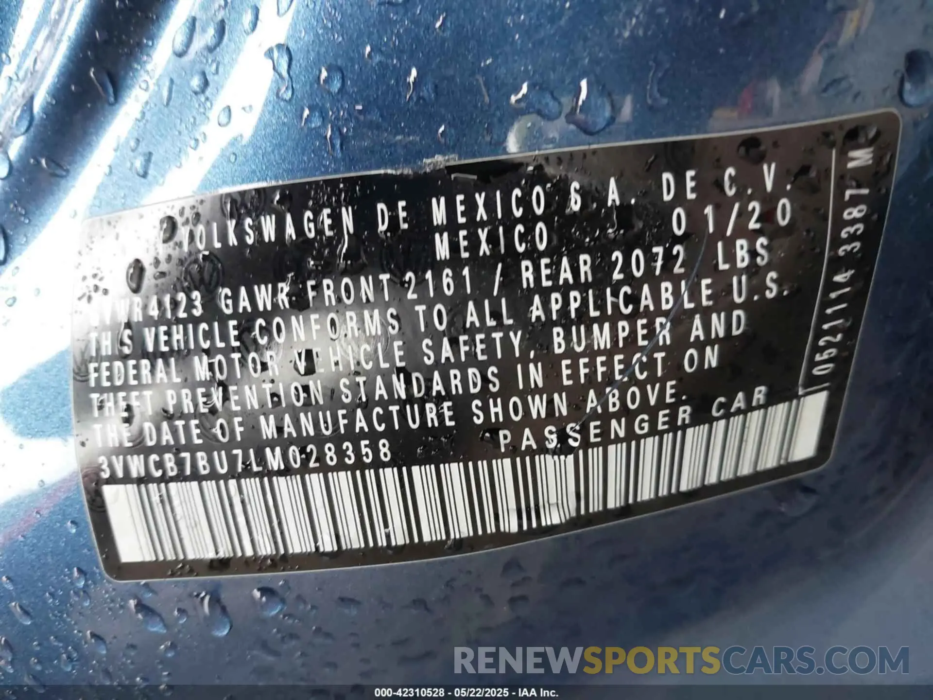 9 Photograph of a damaged car 3VWCB7BU7LM028358 VOLKSWAGEN JETTA 2020