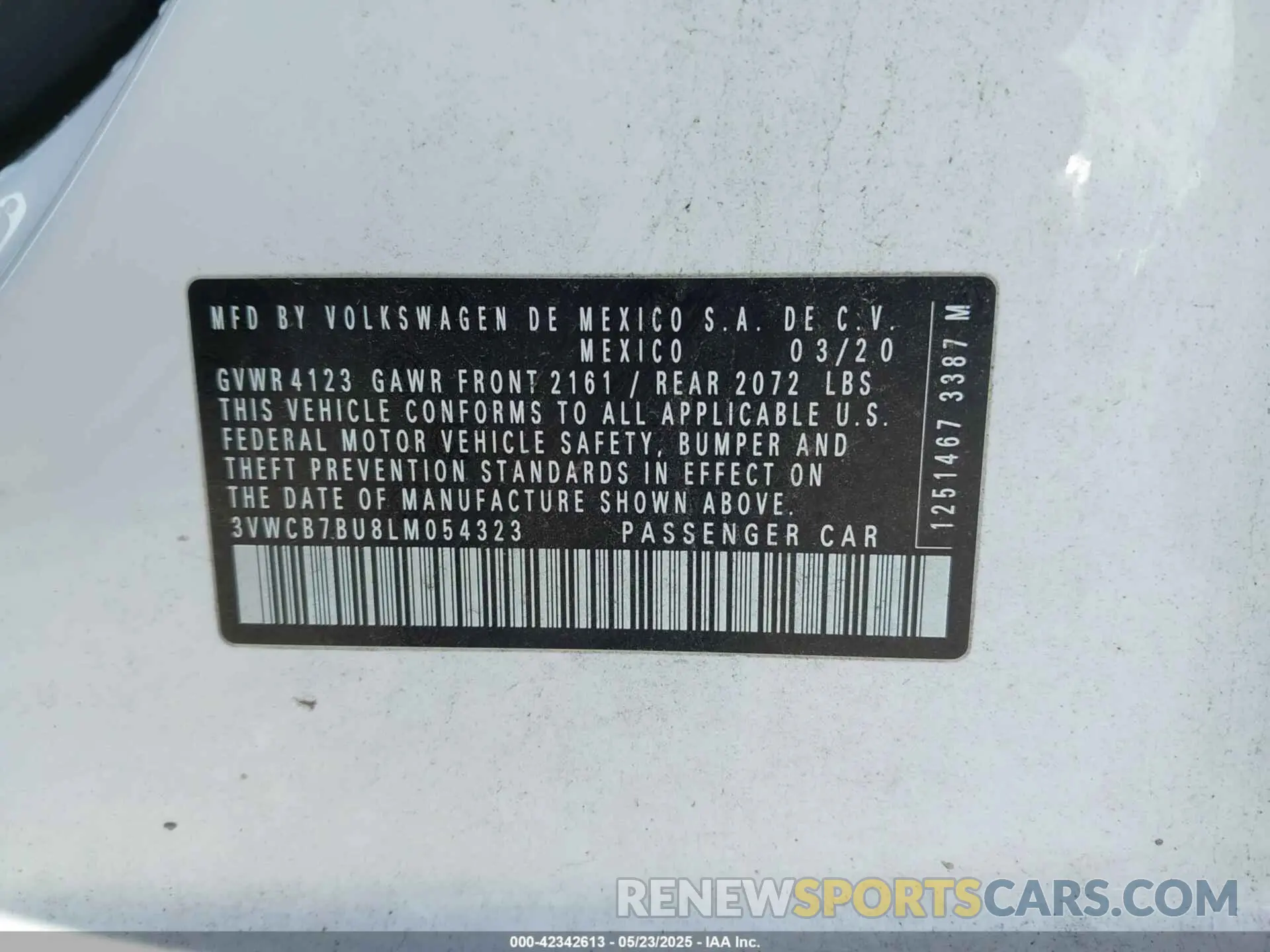 9 Photograph of a damaged car 3VWCB7BU8LM054323 VOLKSWAGEN JETTA 2020