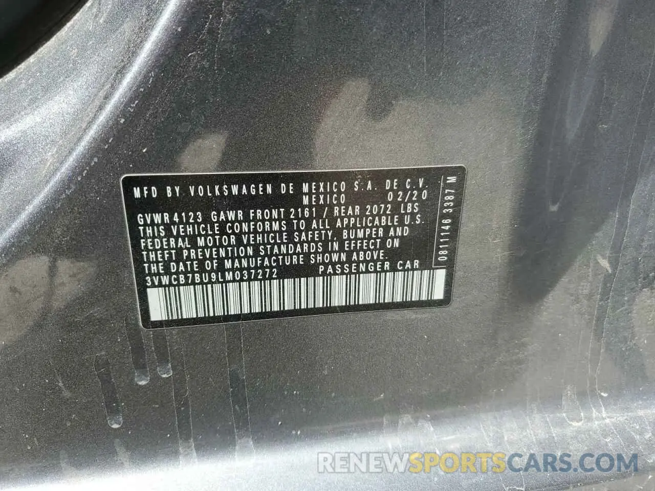 12 Photograph of a damaged car 3VWCB7BU9LM037272 VOLKSWAGEN JETTA 2020