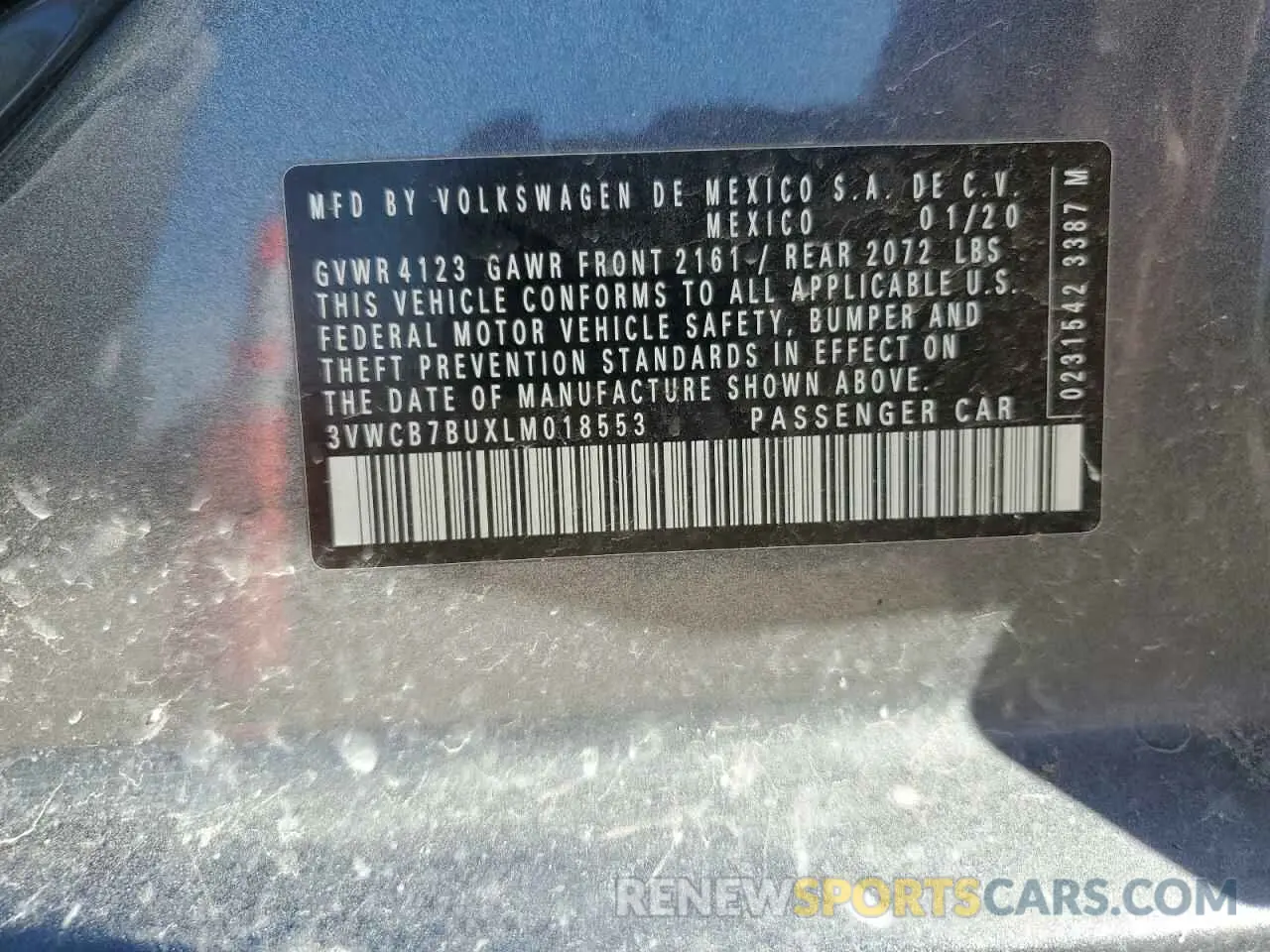 12 Photograph of a damaged car 3VWCB7BUXLM018553 VOLKSWAGEN JETTA 2020