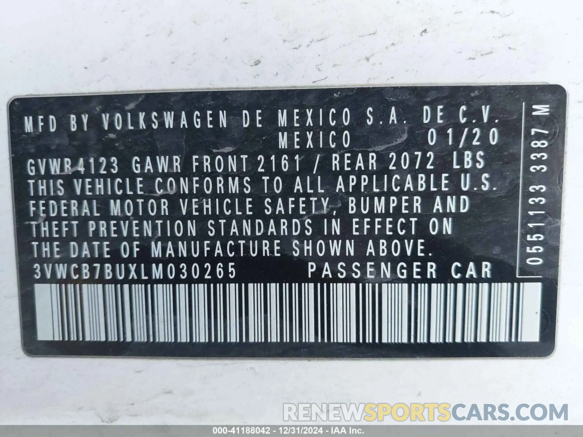 9 Photograph of a damaged car 3VWCB7BUXLM030265 VOLKSWAGEN JETTA 2020
