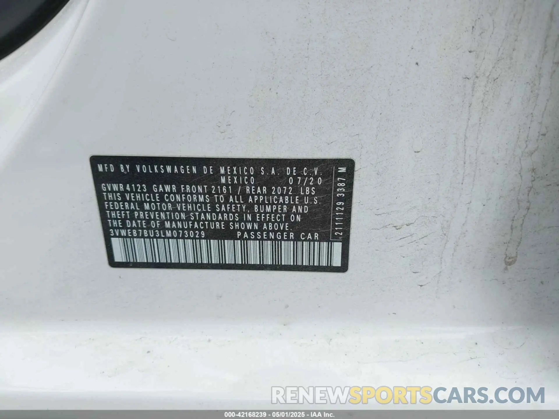 9 Photograph of a damaged car 3VWEB7BU3LM073029 VOLKSWAGEN JETTA 2020