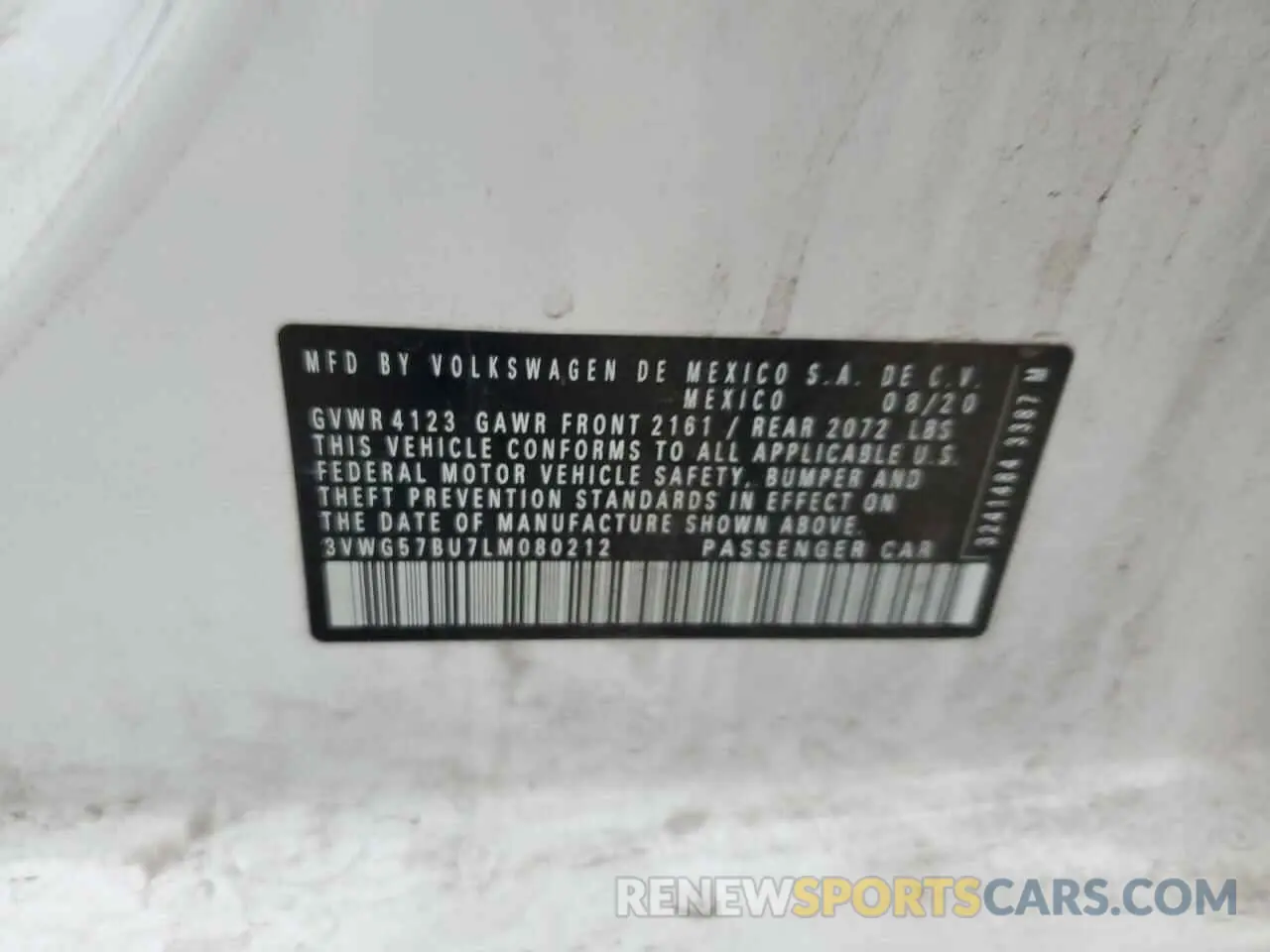 12 Photograph of a damaged car 3VWG57BU7LM080212 VOLKSWAGEN JETTA 2020