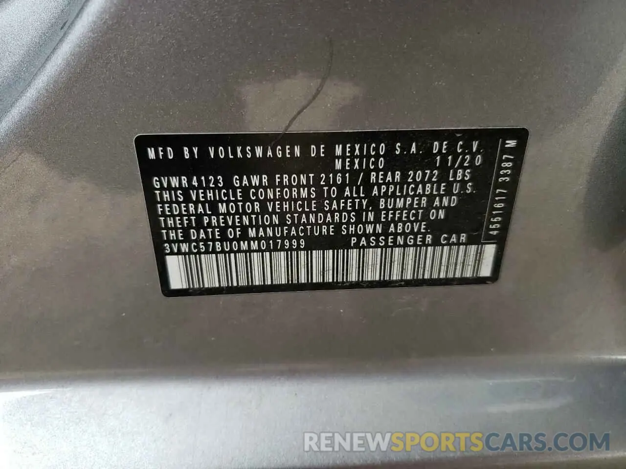 13 Photograph of a damaged car 3VWC57BU0MM017999 VOLKSWAGEN JETTA 2021