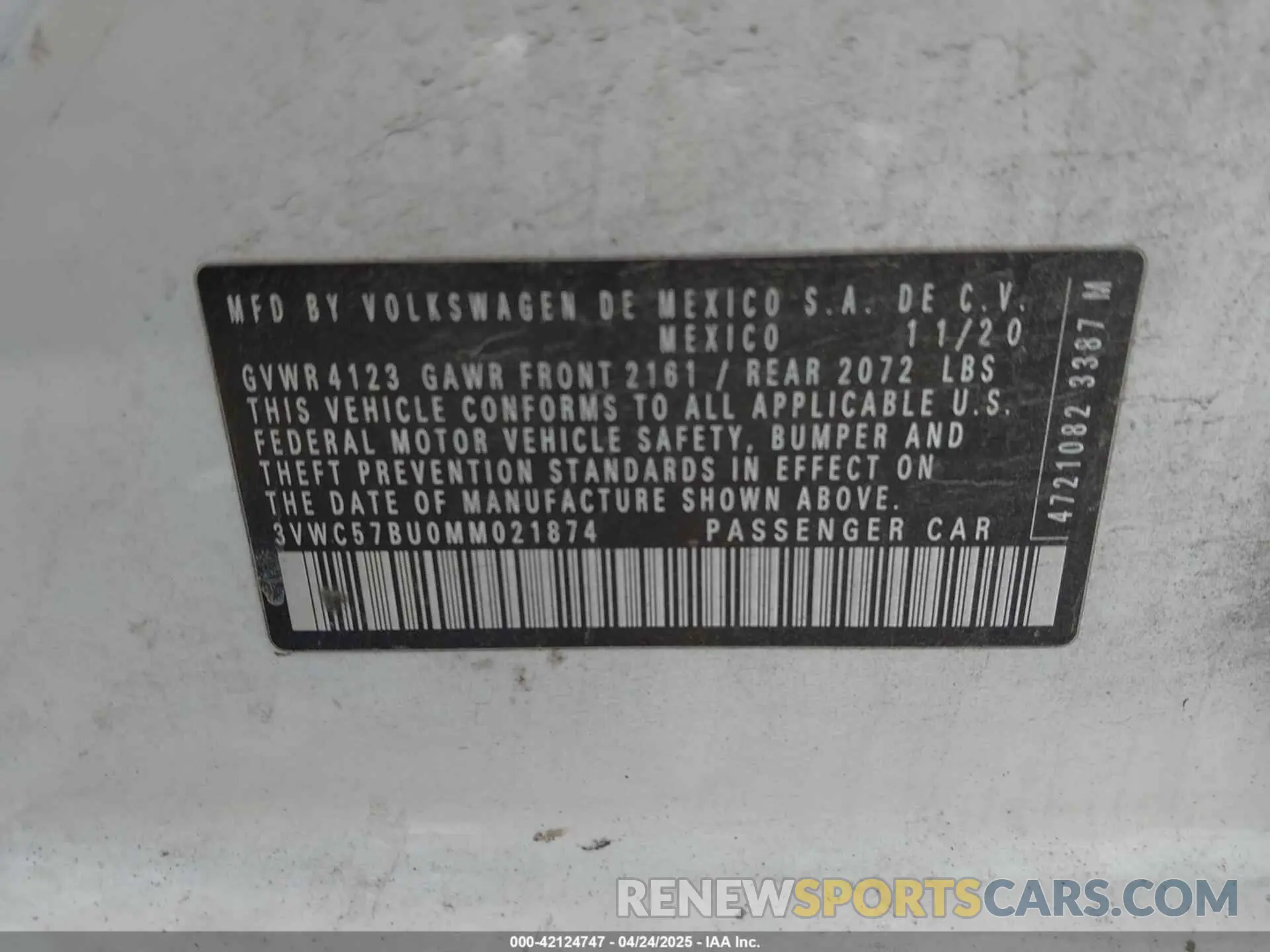 9 Photograph of a damaged car 3VWC57BU0MM021874 VOLKSWAGEN JETTA 2021