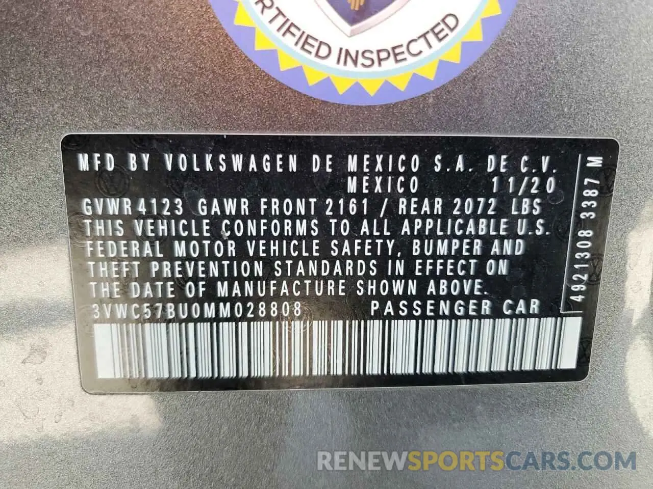 12 Photograph of a damaged car 3VWC57BU0MM028808 VOLKSWAGEN JETTA 2021