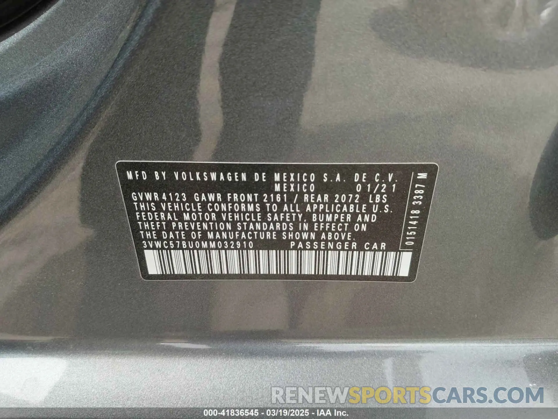9 Photograph of a damaged car 3VWC57BU0MM032910 VOLKSWAGEN JETTA 2021