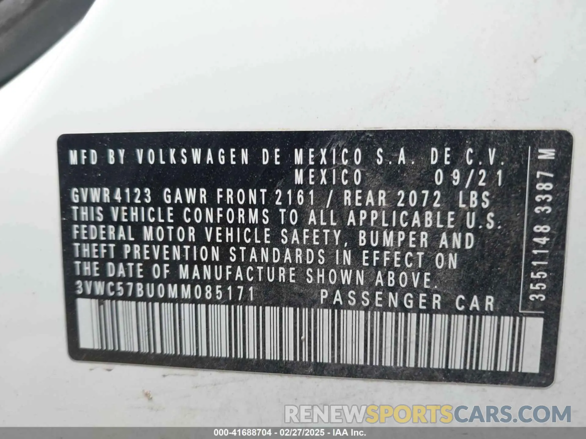 9 Photograph of a damaged car 3VWC57BU0MM085171 VOLKSWAGEN JETTA 2021
