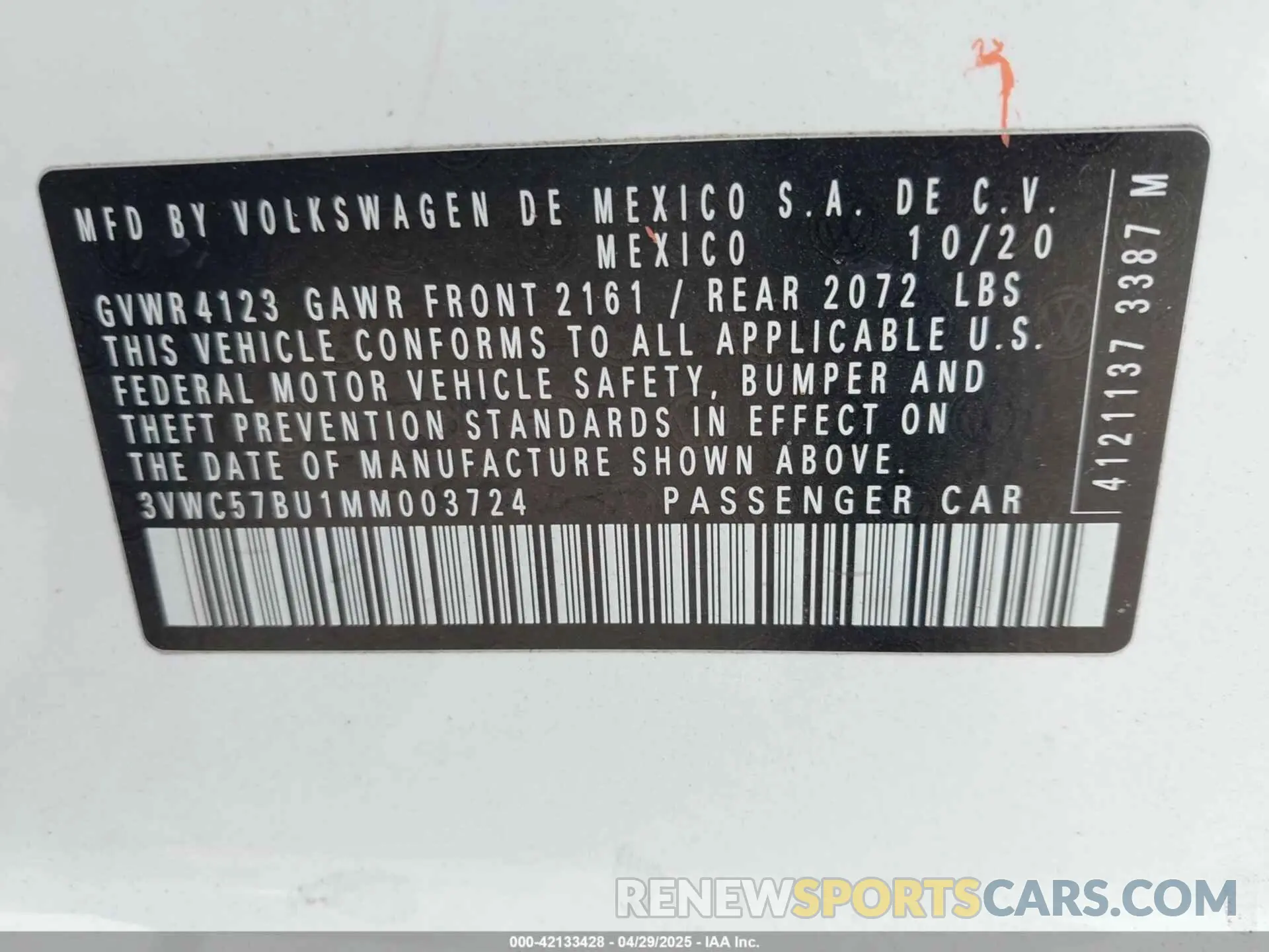 9 Photograph of a damaged car 3VWC57BU1MM003724 VOLKSWAGEN JETTA 2021