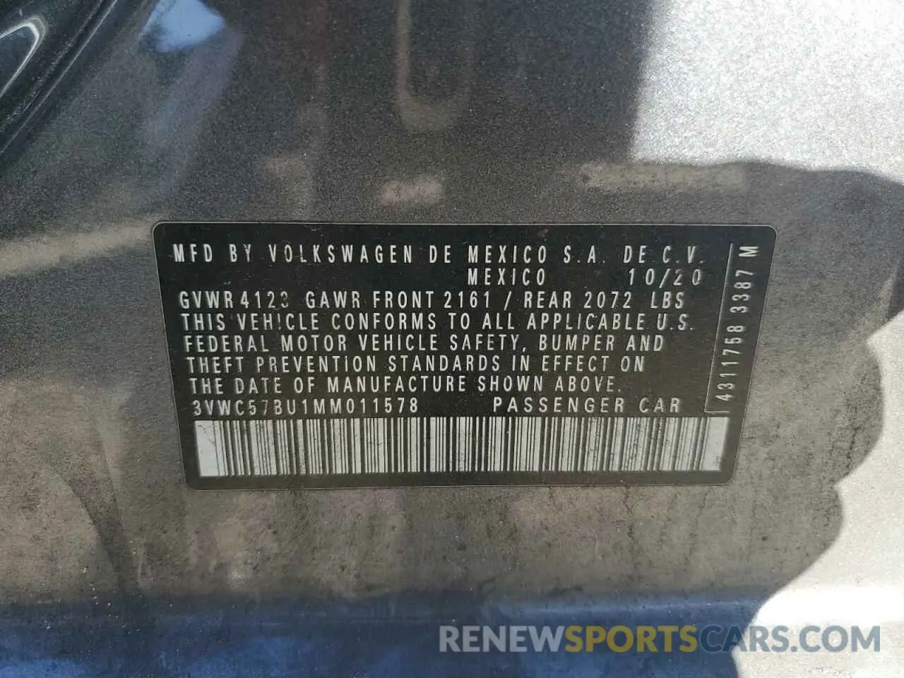 14 Photograph of a damaged car 3VWC57BU1MM011578 VOLKSWAGEN JETTA 2021