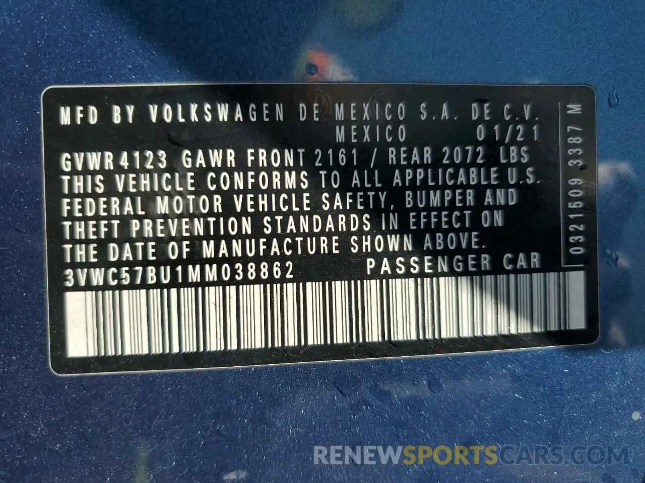 13 Photograph of a damaged car 3VWC57BU1MM038862 VOLKSWAGEN JETTA 2021