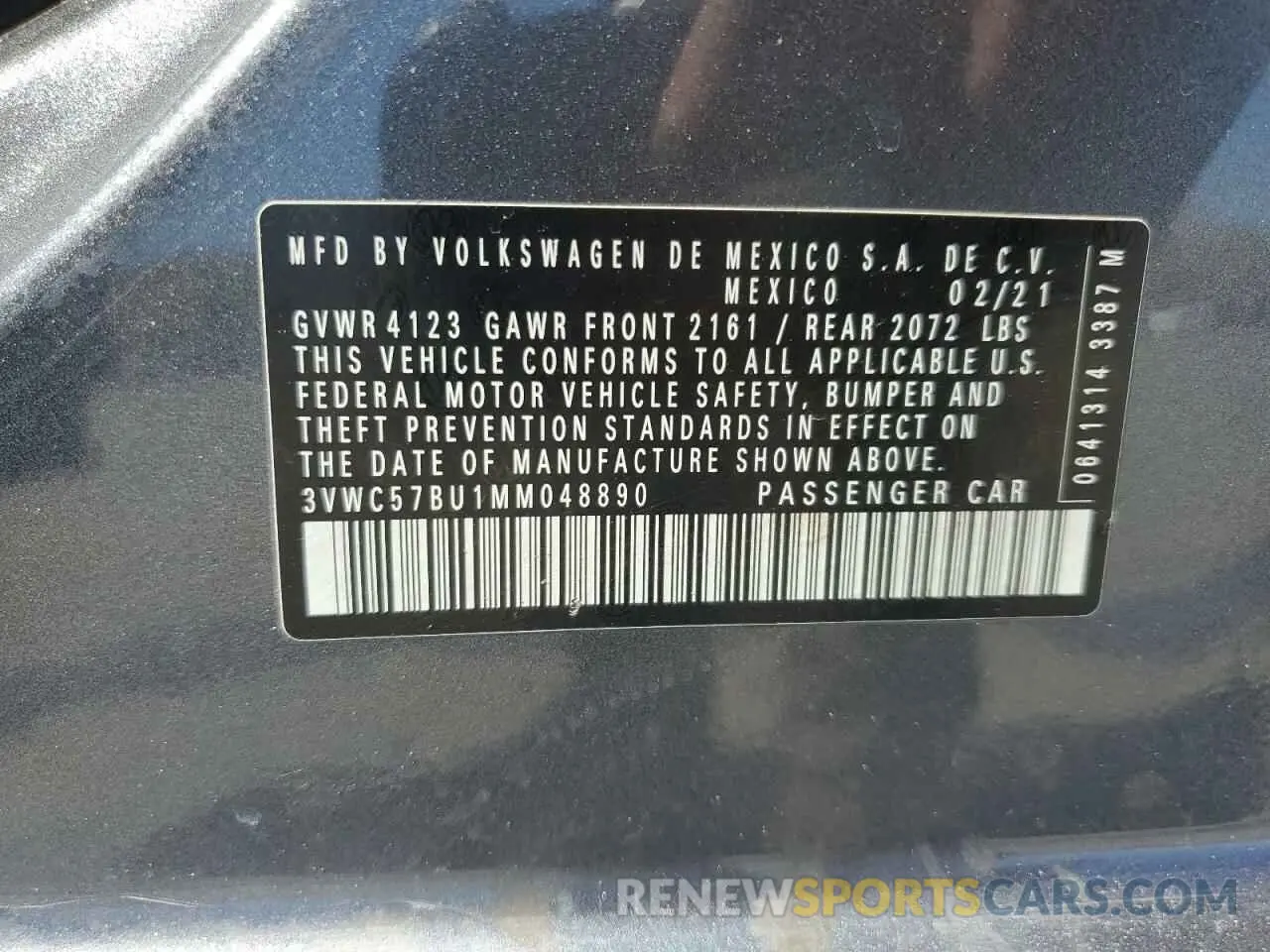 12 Photograph of a damaged car 3VWC57BU1MM048890 VOLKSWAGEN JETTA 2021