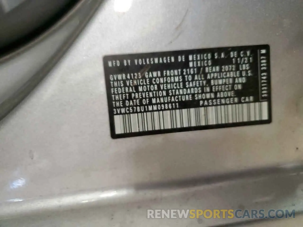 12 Photograph of a damaged car 3VWC57BU1MM098611 VOLKSWAGEN JETTA 2021