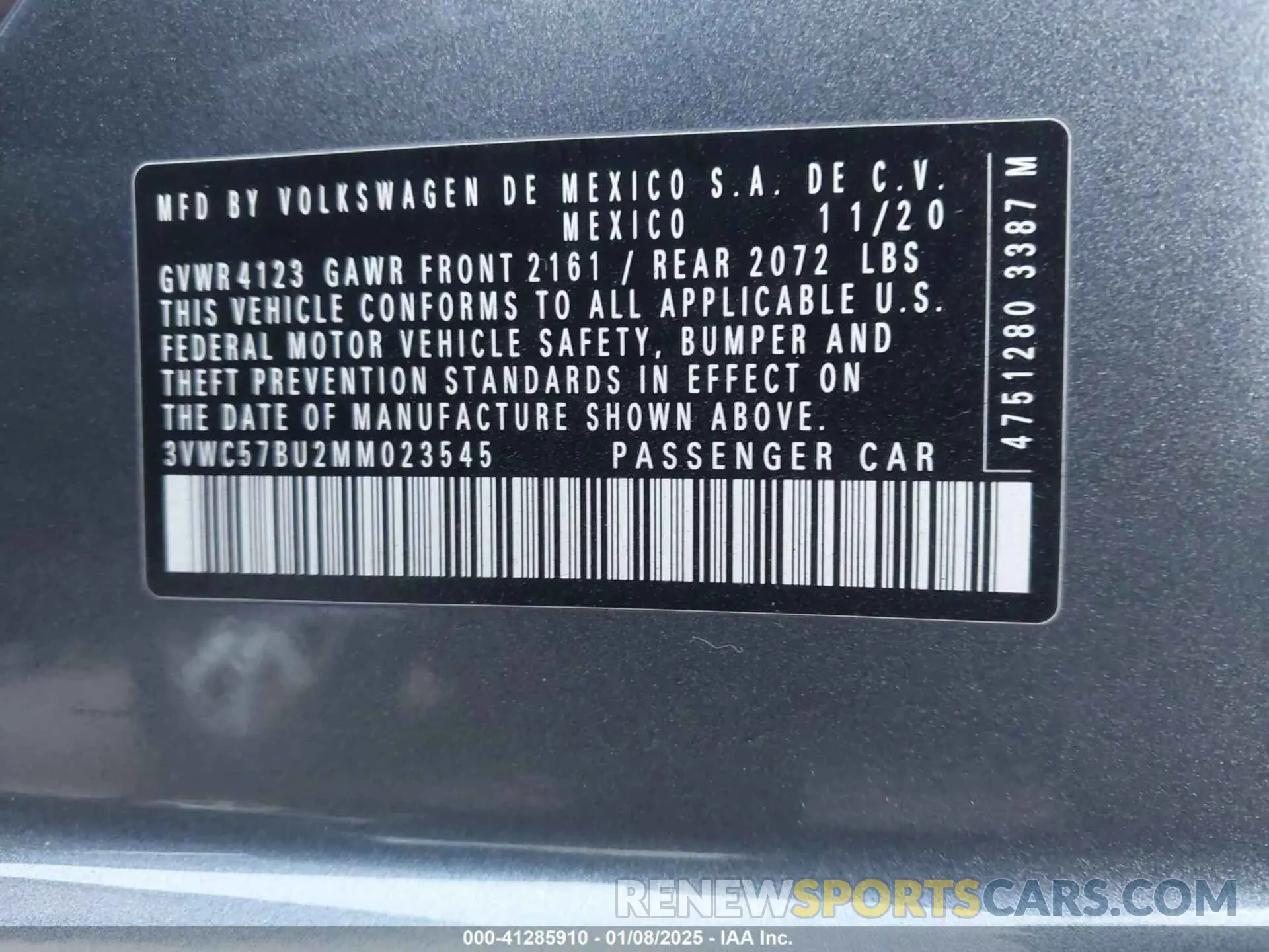 9 Photograph of a damaged car 3VWC57BU2MM023545 VOLKSWAGEN JETTA 2021
