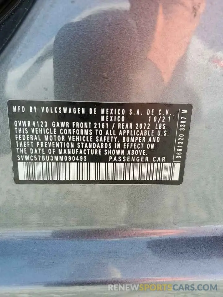 12 Photograph of a damaged car 3VWC57BU3MM090493 VOLKSWAGEN JETTA 2021