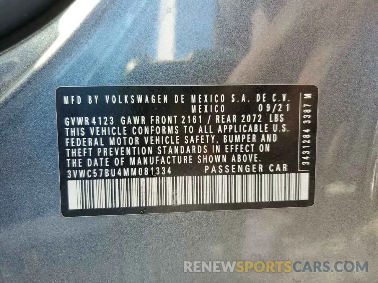13 Photograph of a damaged car 3VWC57BU4MM081334 VOLKSWAGEN JETTA 2021