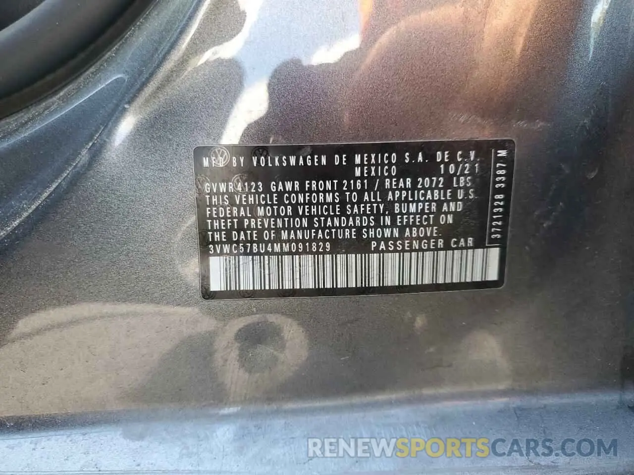 12 Photograph of a damaged car 3VWC57BU4MM091829 VOLKSWAGEN JETTA 2021