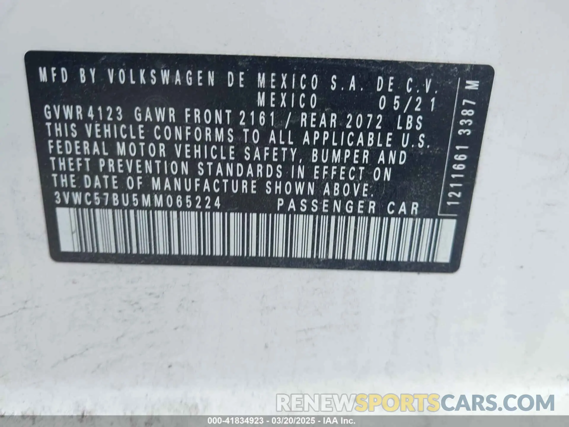 9 Photograph of a damaged car 3VWC57BU5MM065224 VOLKSWAGEN JETTA 2021
