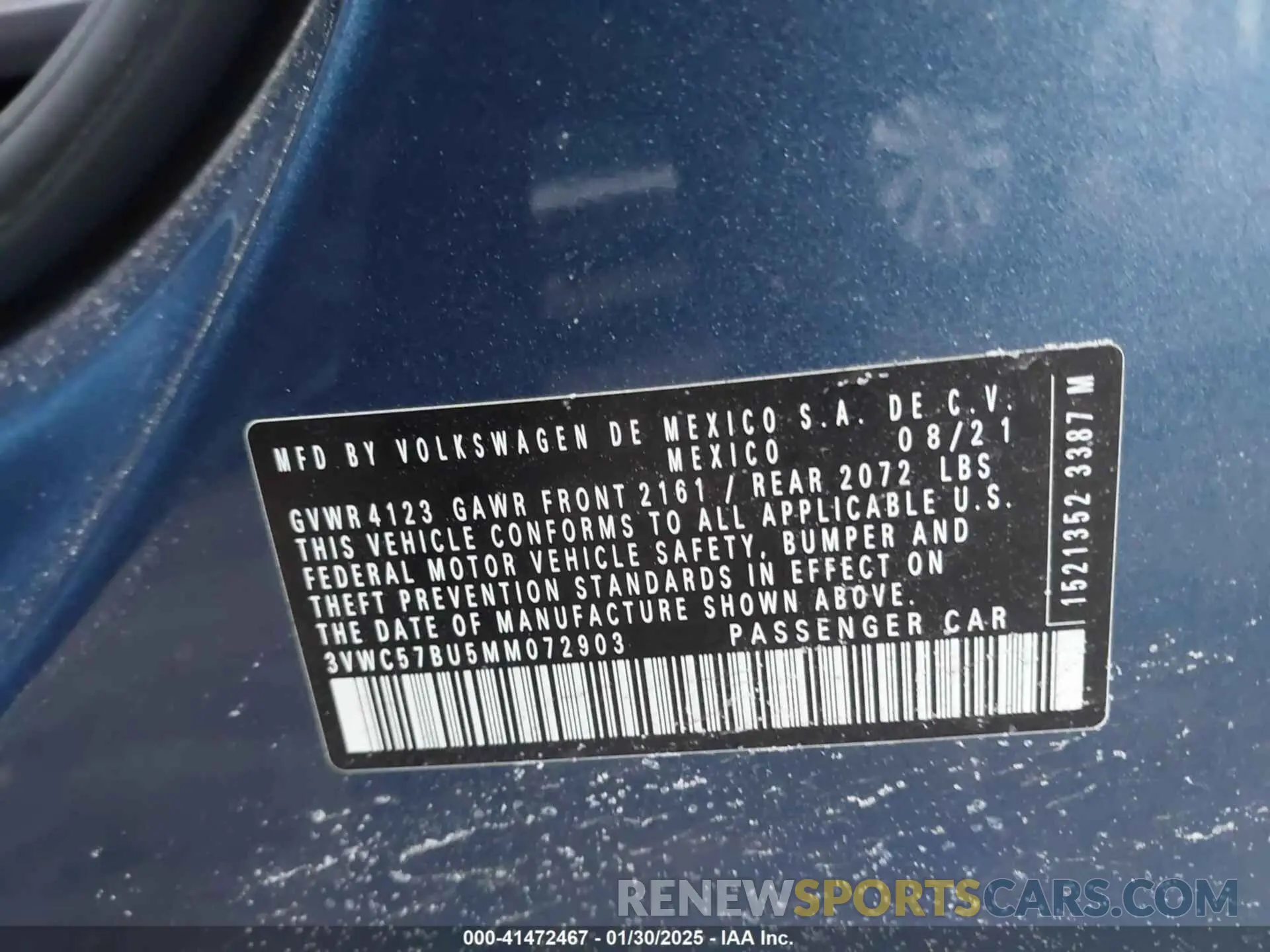 9 Photograph of a damaged car 3VWC57BU5MM072903 VOLKSWAGEN JETTA 2021