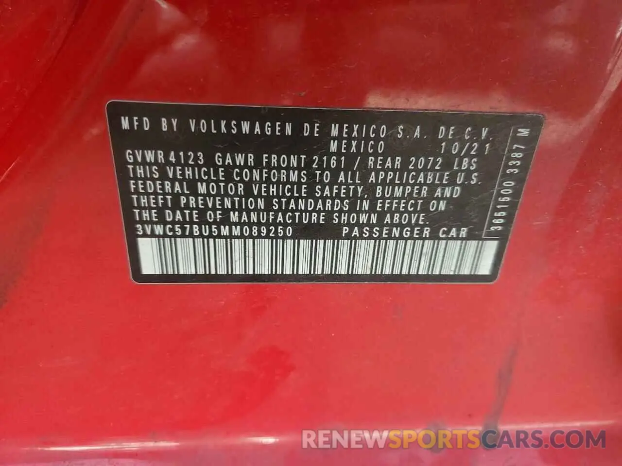 12 Photograph of a damaged car 3VWC57BU5MM089250 VOLKSWAGEN JETTA 2021