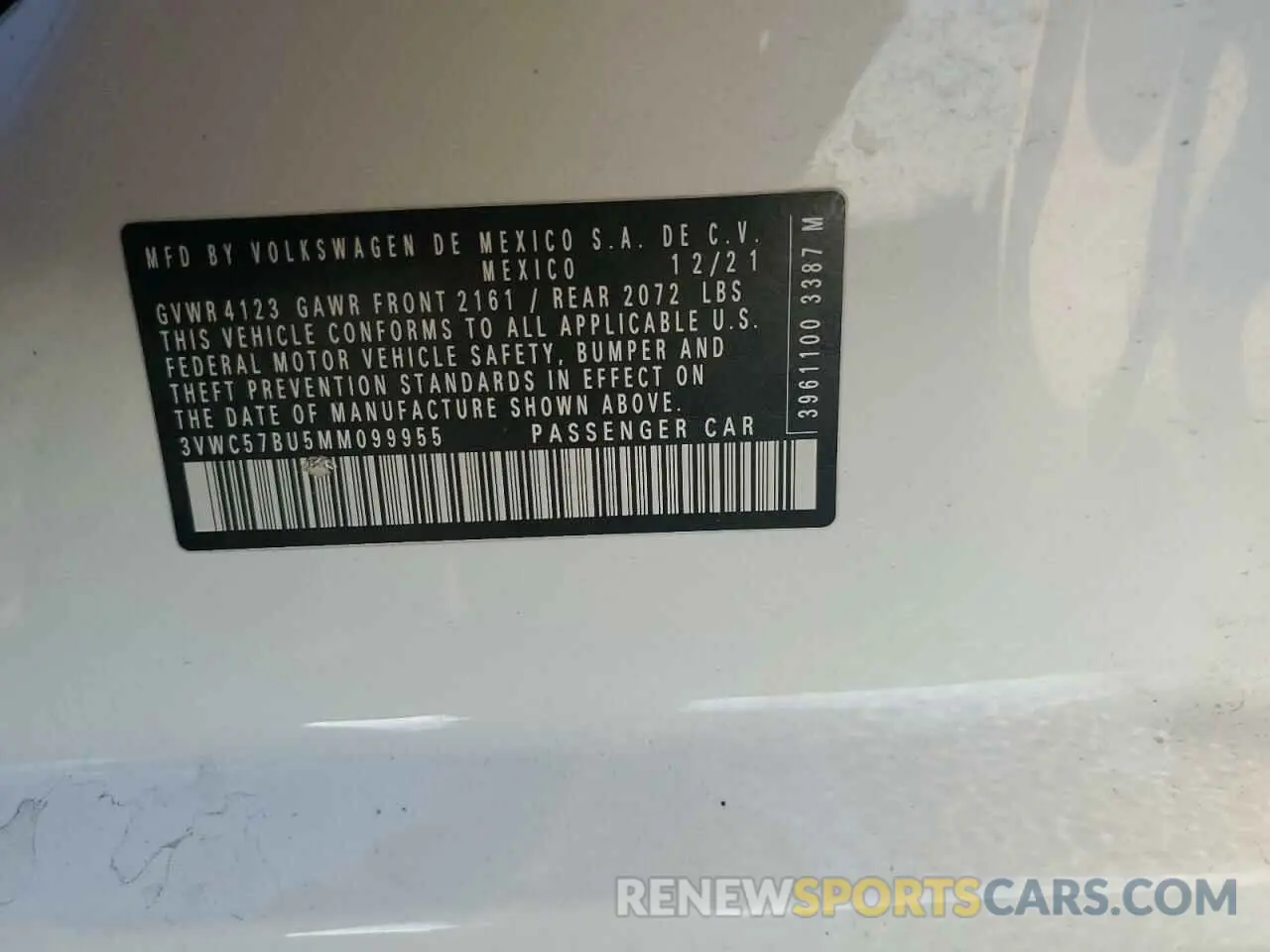 14 Photograph of a damaged car 3VWC57BU5MM099955 VOLKSWAGEN JETTA 2021