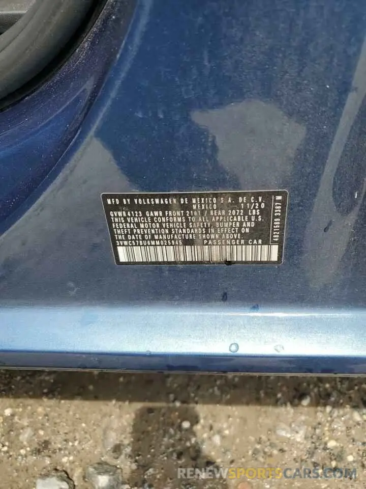 13 Photograph of a damaged car 3VWC57BU6MM025945 VOLKSWAGEN JETTA 2021