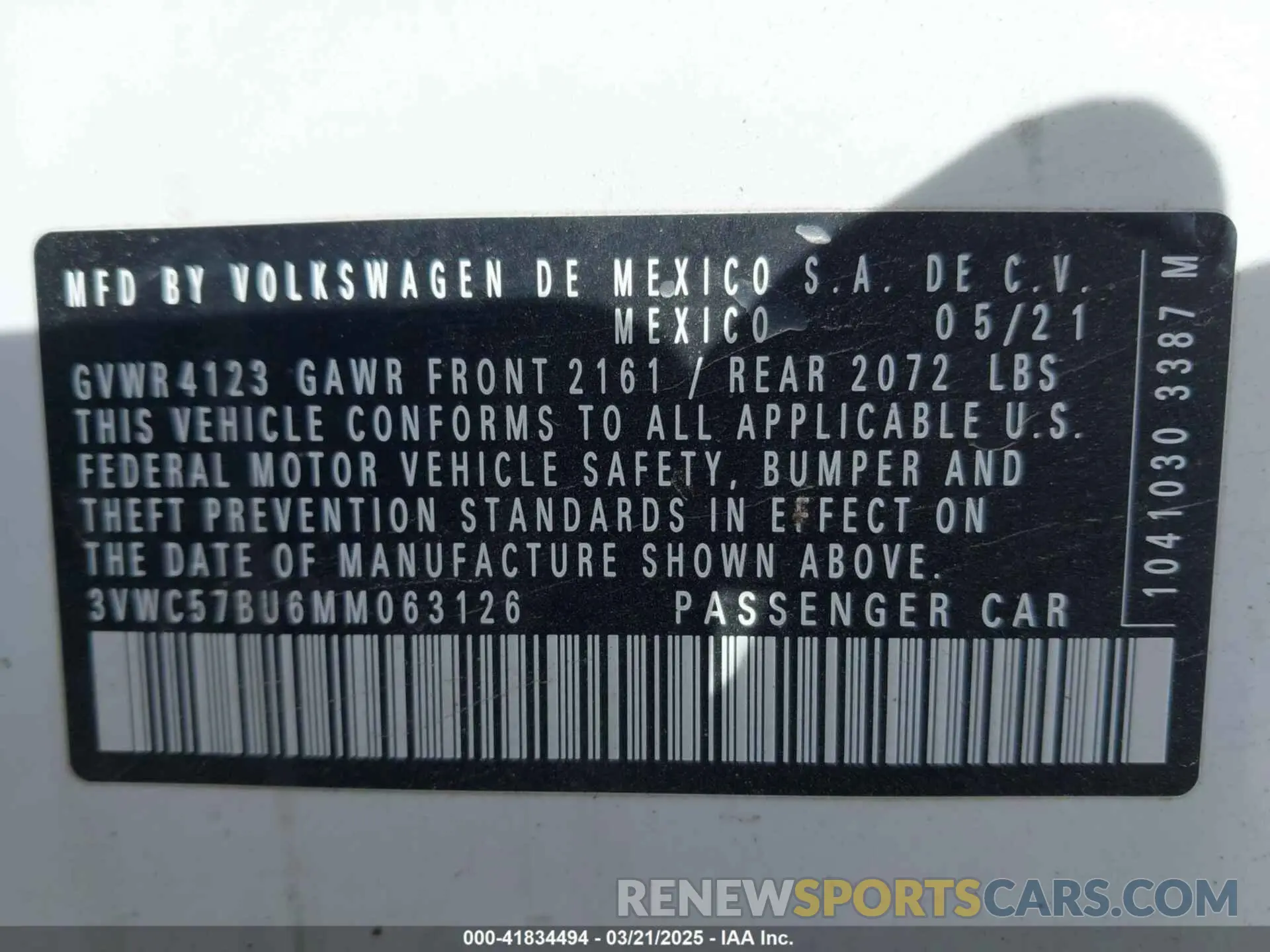 9 Photograph of a damaged car 3VWC57BU6MM063126 VOLKSWAGEN JETTA 2021