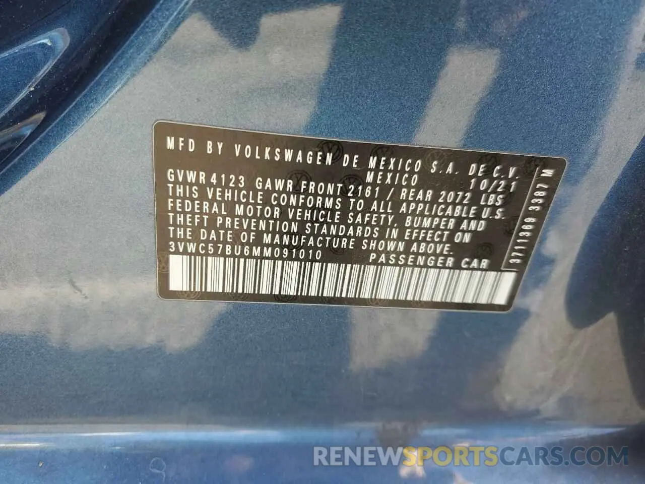 13 Photograph of a damaged car 3VWC57BU6MM091010 VOLKSWAGEN JETTA 2021