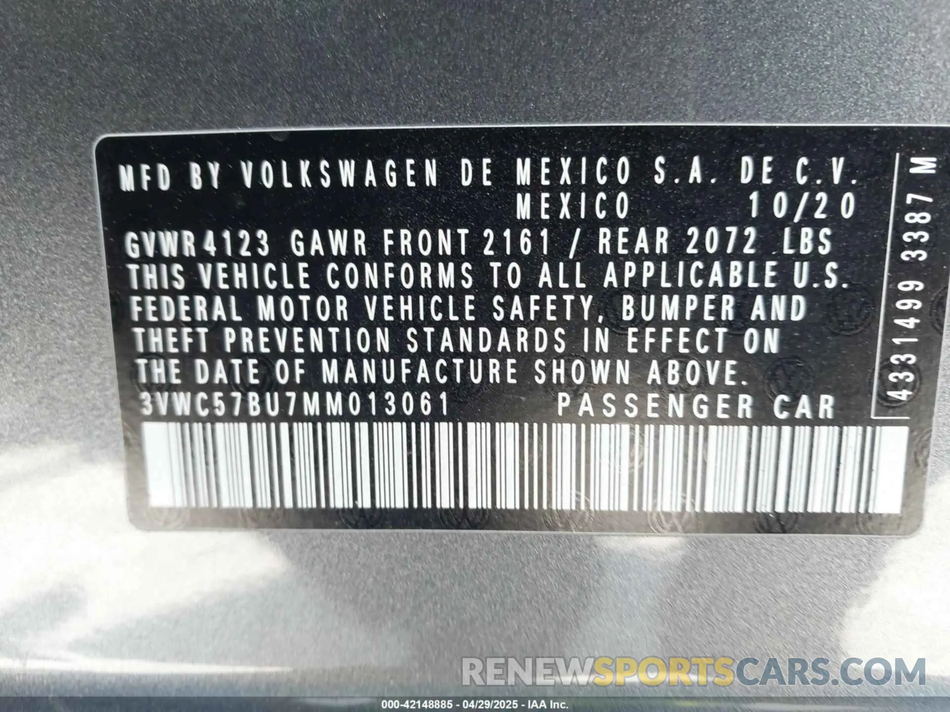 9 Photograph of a damaged car 3VWC57BU7MM013061 VOLKSWAGEN JETTA 2021