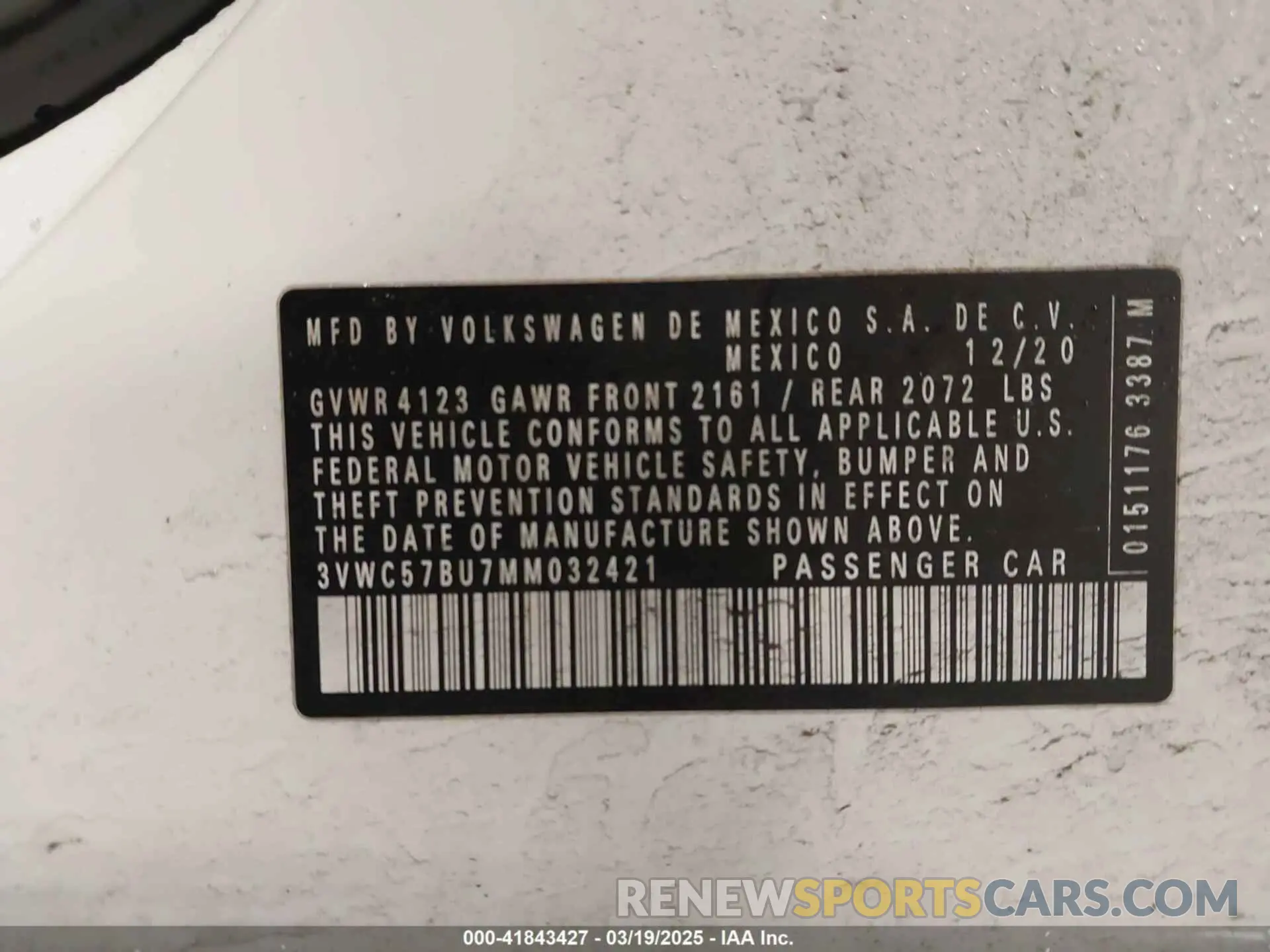 9 Photograph of a damaged car 3VWC57BU7MM032421 VOLKSWAGEN JETTA 2021