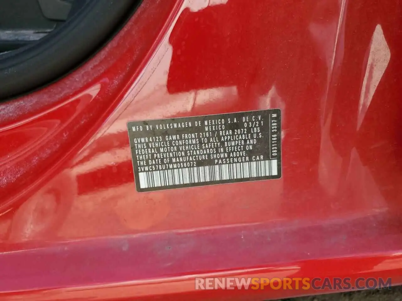 12 Photograph of a damaged car 3VWC57BU7MM056072 VOLKSWAGEN JETTA 2021