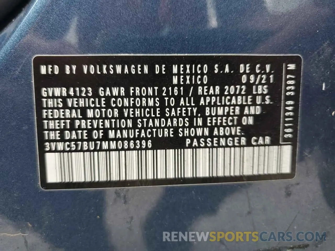 12 Photograph of a damaged car 3VWC57BU7MM086396 VOLKSWAGEN JETTA 2021