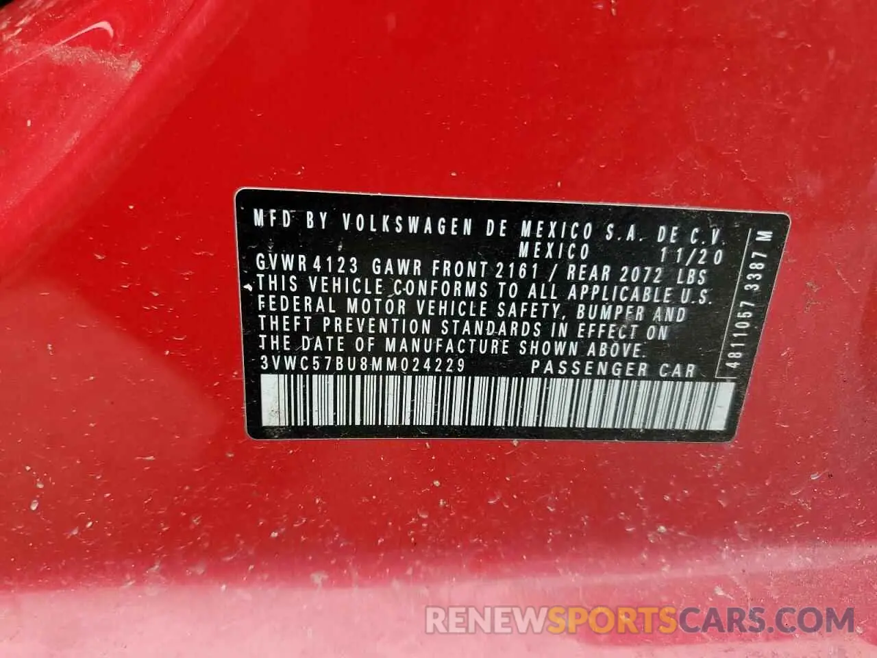 12 Photograph of a damaged car 3VWC57BU8MM024229 VOLKSWAGEN JETTA 2021