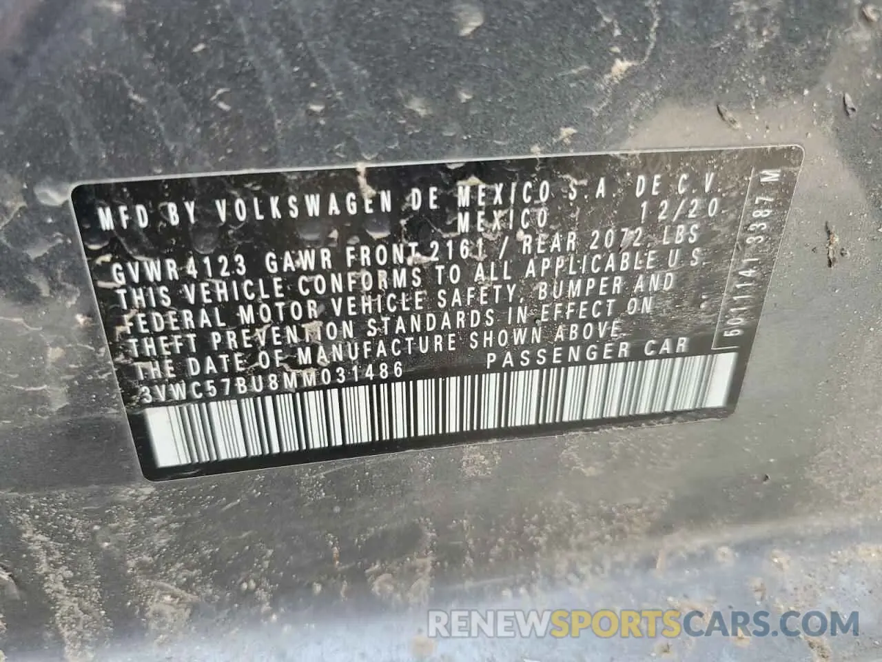 13 Photograph of a damaged car 3VWC57BU8MM031486 VOLKSWAGEN JETTA 2021