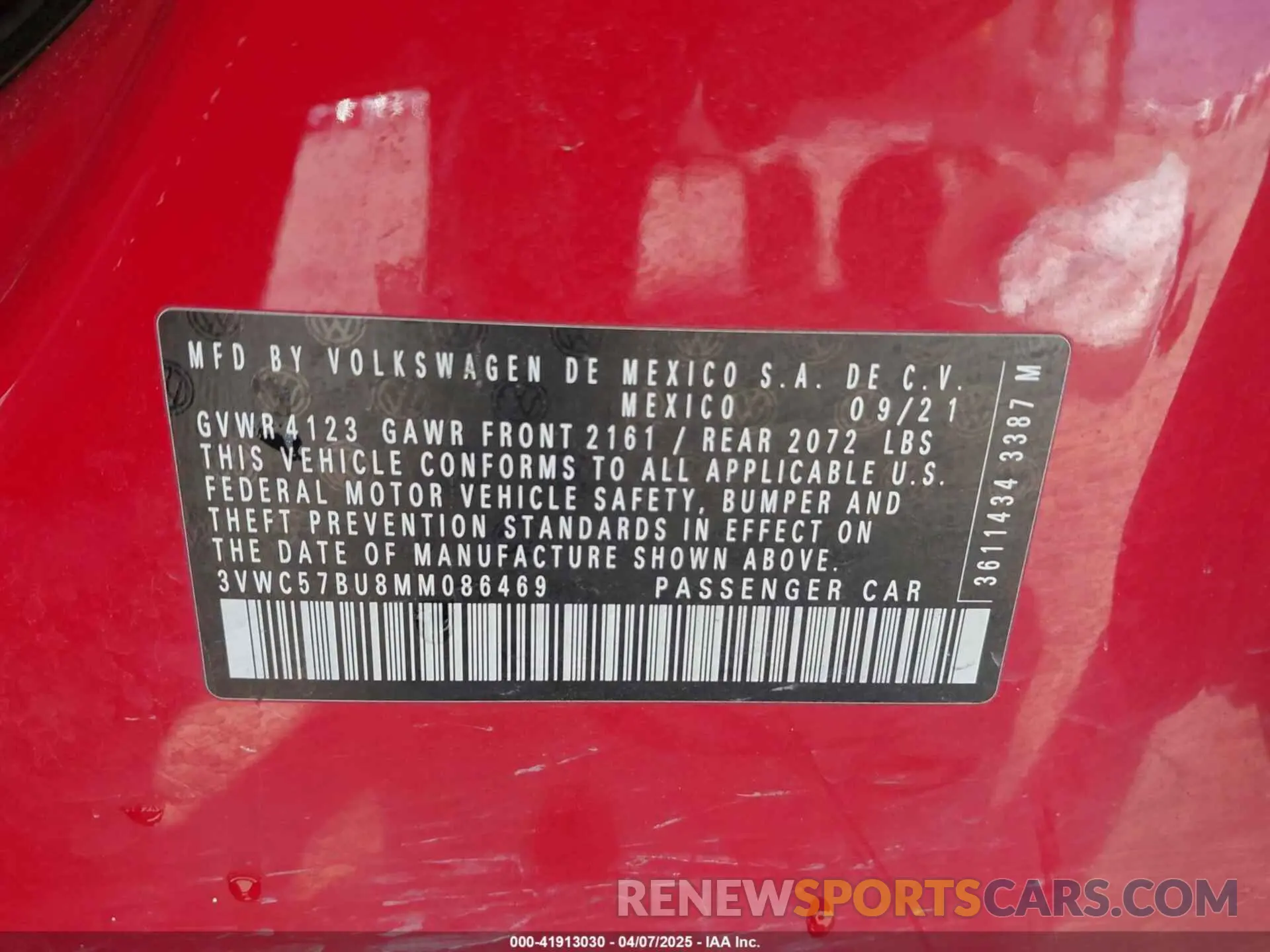 9 Photograph of a damaged car 3VWC57BU8MM086469 VOLKSWAGEN JETTA 2021