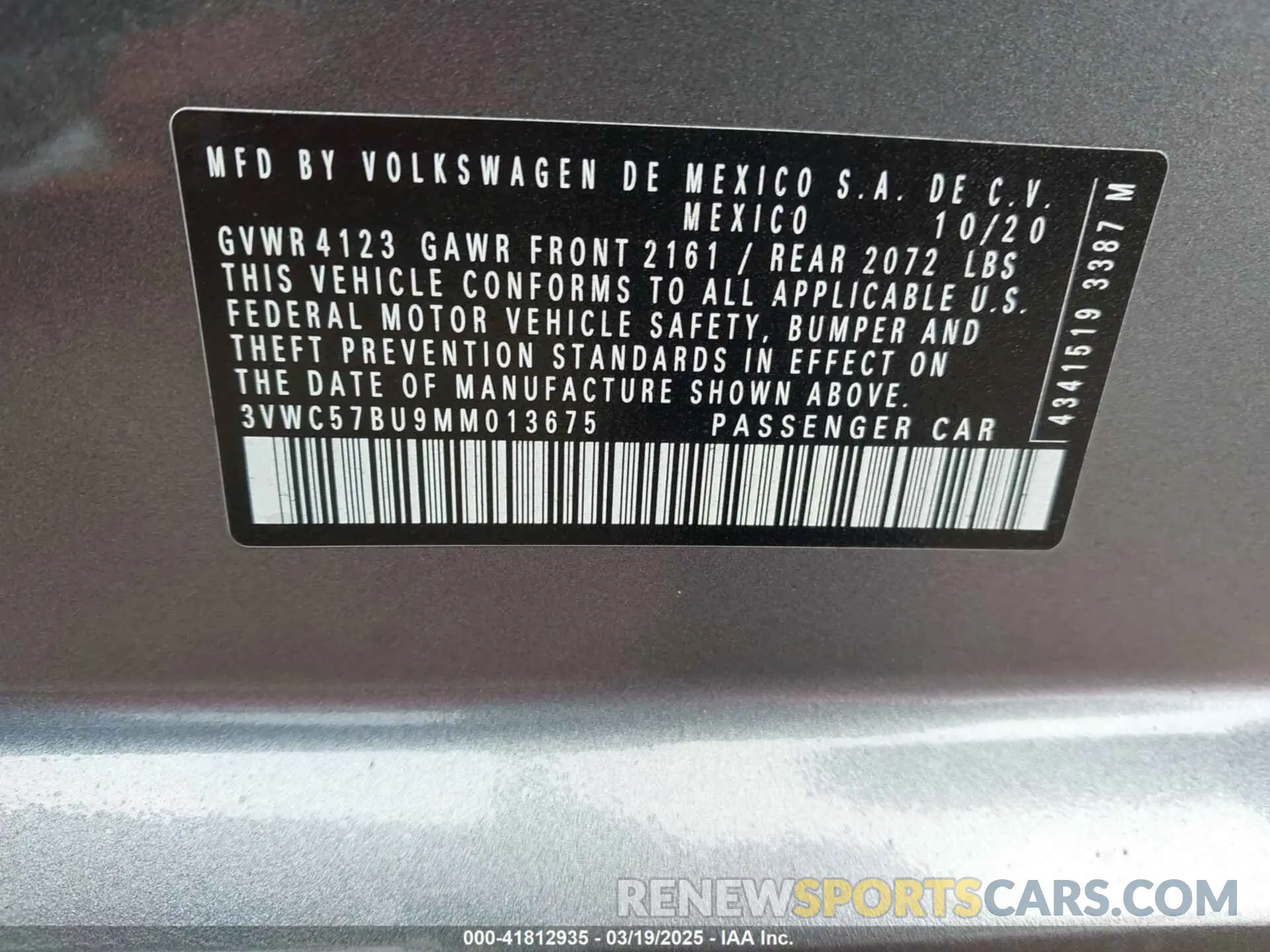 9 Photograph of a damaged car 3VWC57BU9MM013675 VOLKSWAGEN JETTA 2021